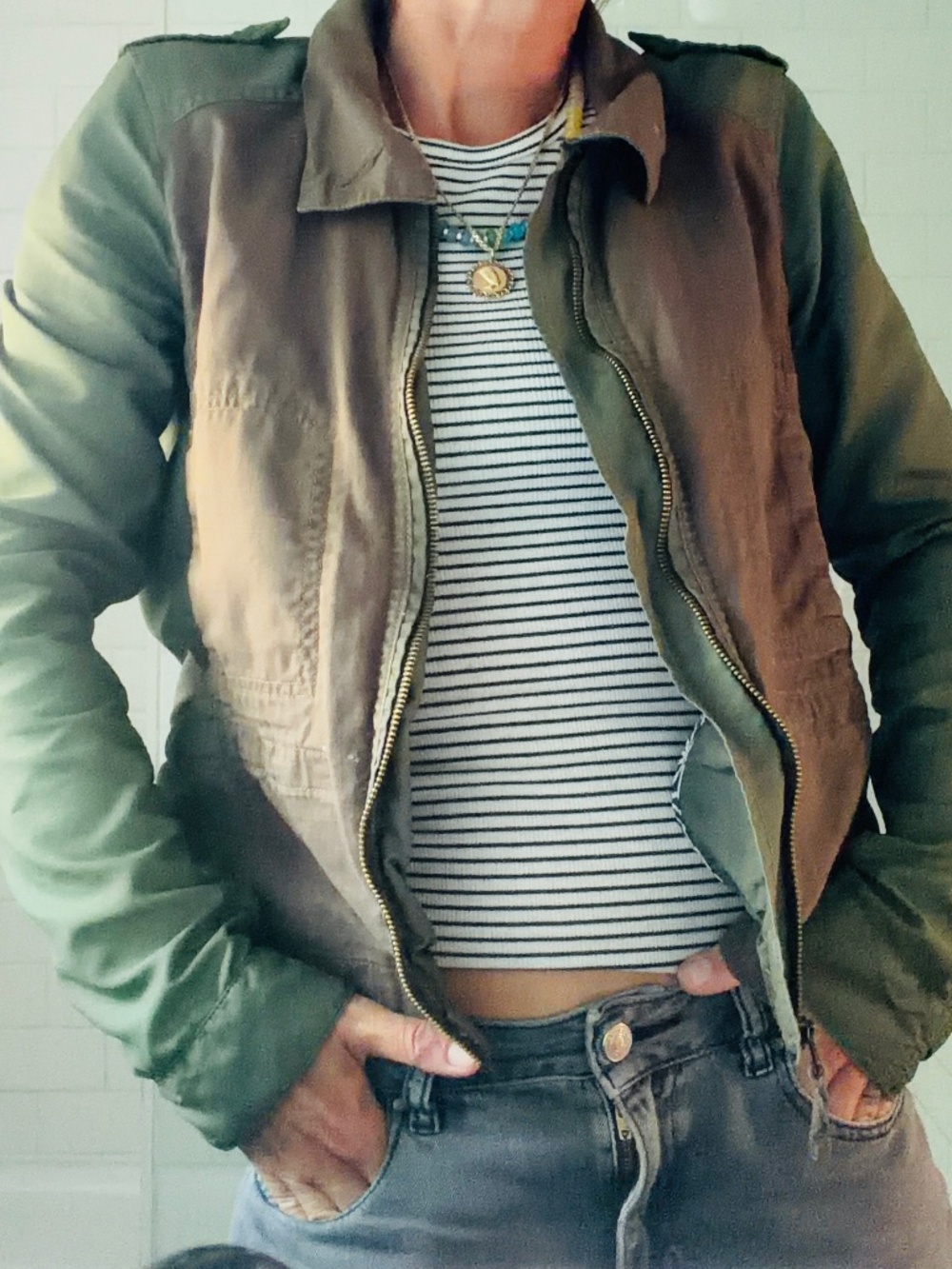 Lucky Brand Lightweight Green Utility Jacket